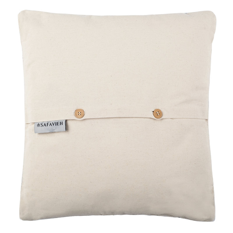 Gray Embroidered Cotton Canvas Square Pillow Set
