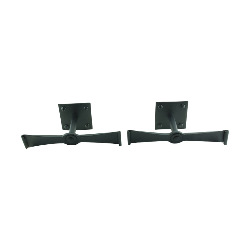 Black Wrought Iron Propeller Shaped Shutter Dog Holders