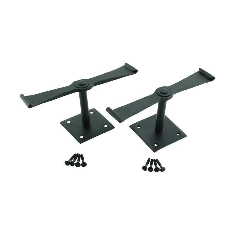Black Wrought Iron Propeller Shaped Shutter Dog Holders