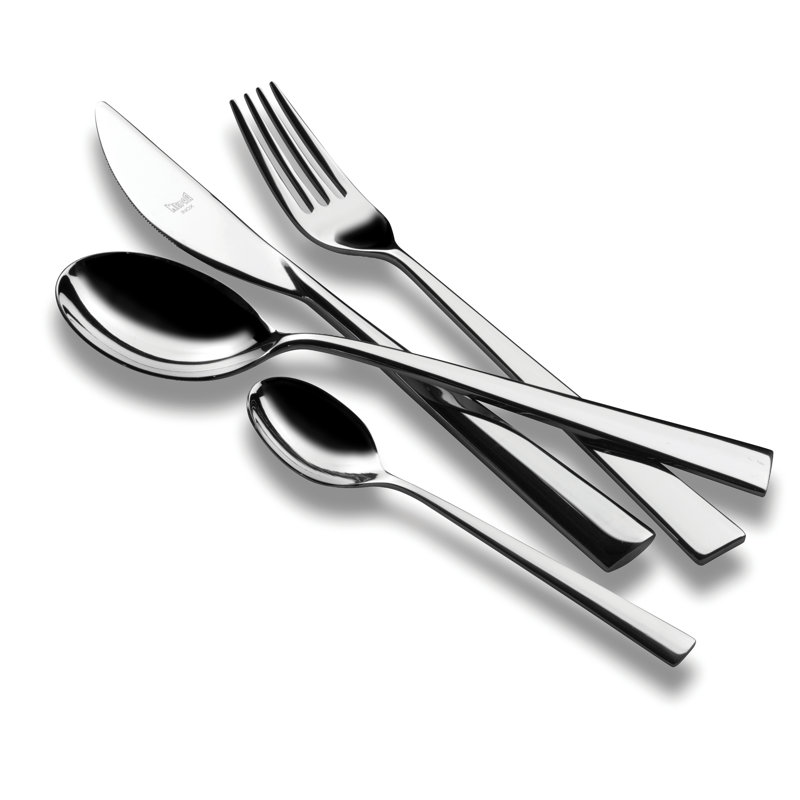 Energia Mirror Finish 24-Piece Stainless Steel Flatware Set, Service for 6