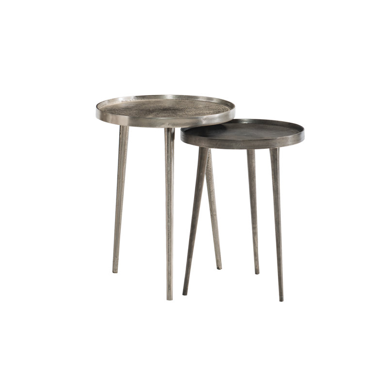 Transitional 15.81" Round Gold Metal Accent Table
