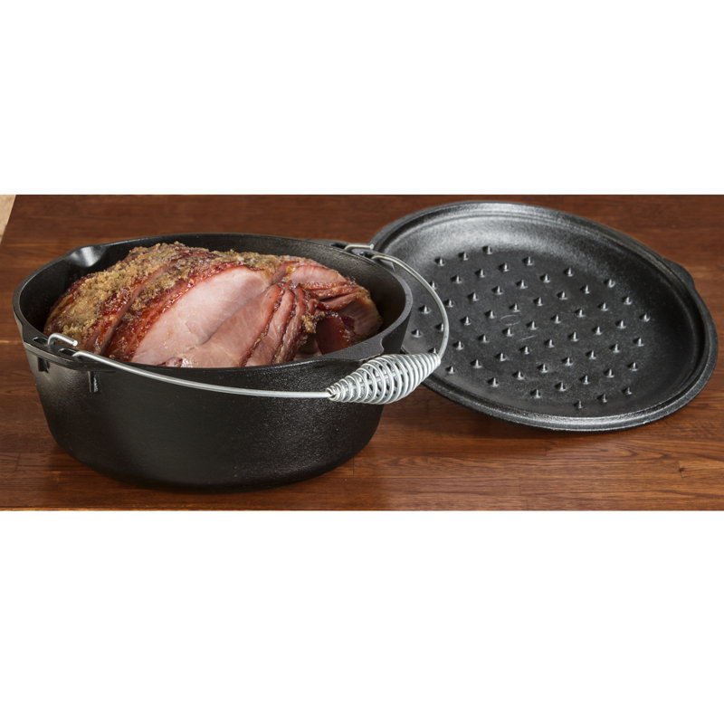 Classic Black 7 qt Cast Iron Dutch Oven with Spiral-Grip Handle