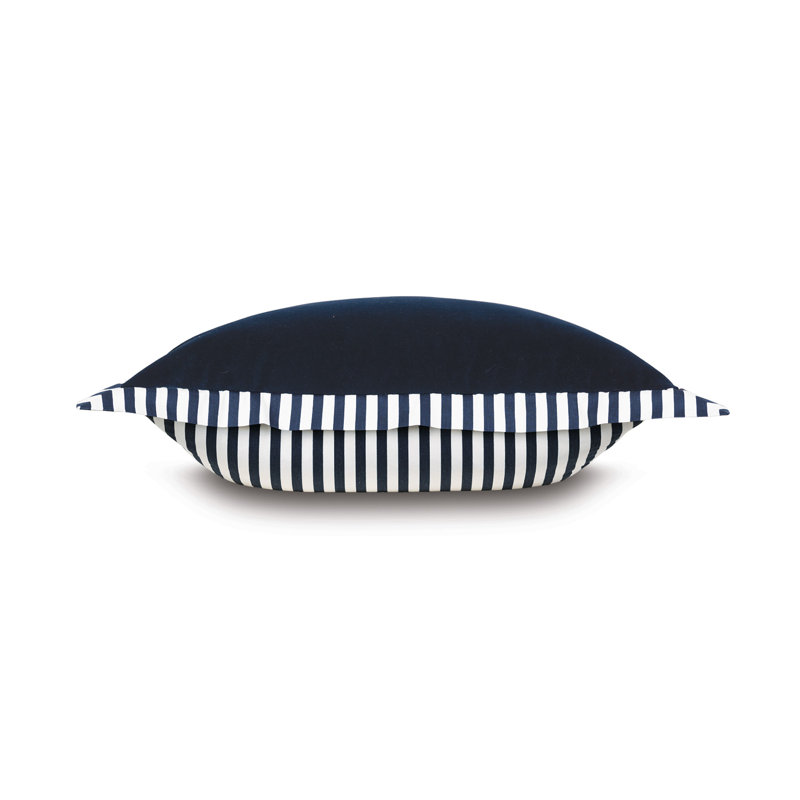 Navy and White Striped Cotton Euro Sham
