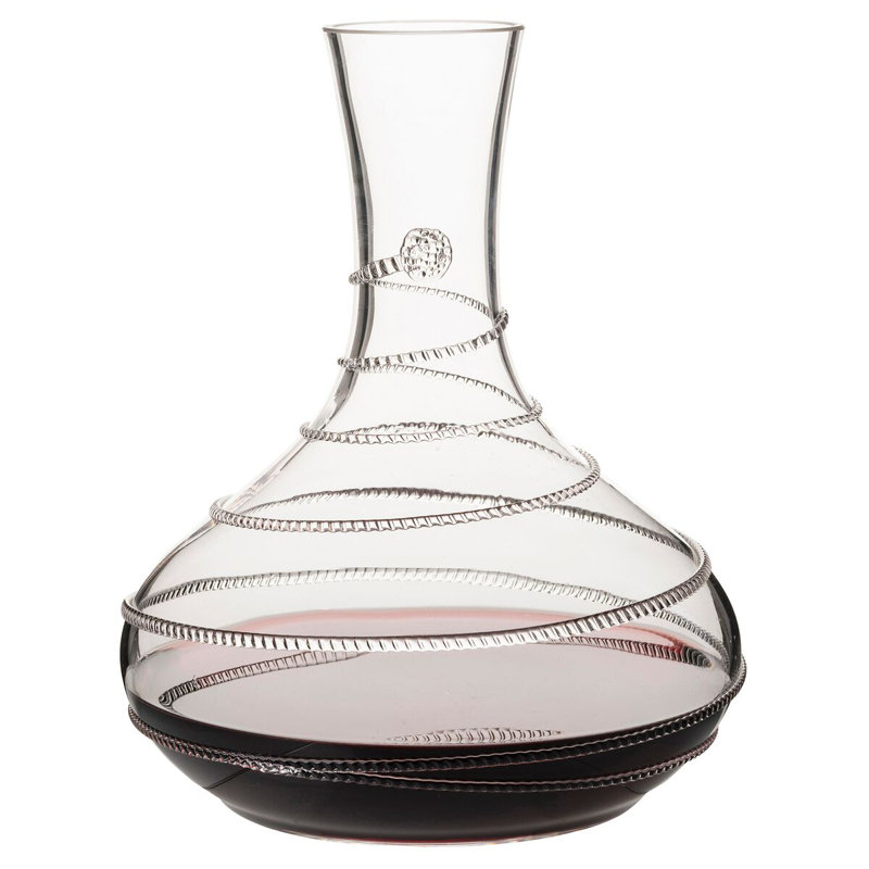 Clear Embossed Glass Tapered Wine Decanter