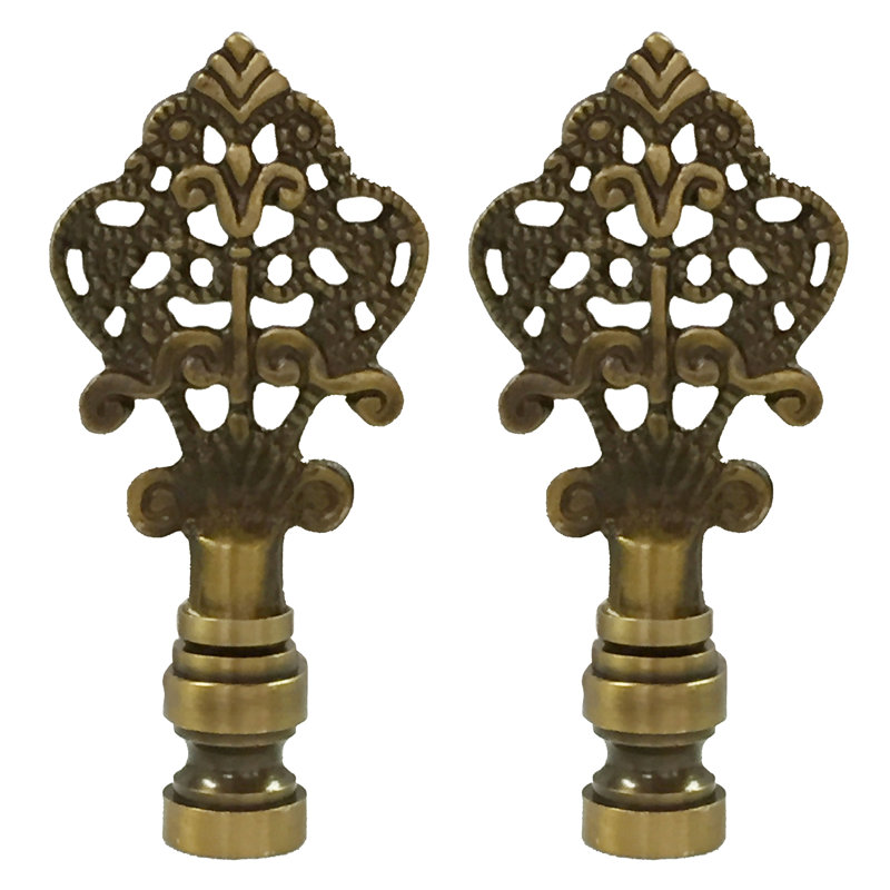 Antique Brass Vintage Key Design Lamp Finial Set