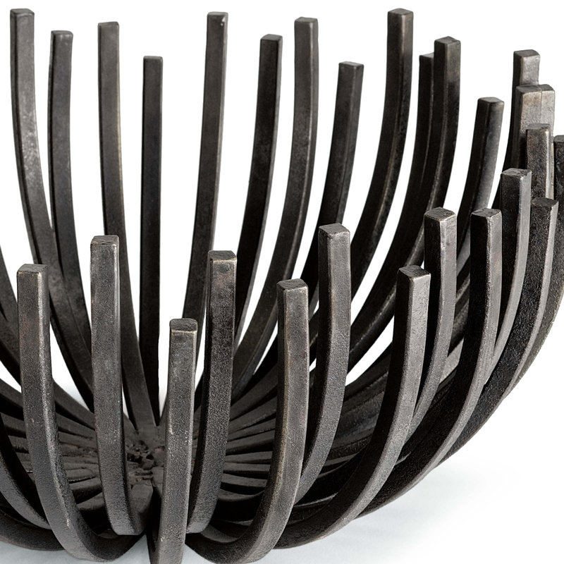 Handcrafted Blackened Iron Webbed Bowl Circle