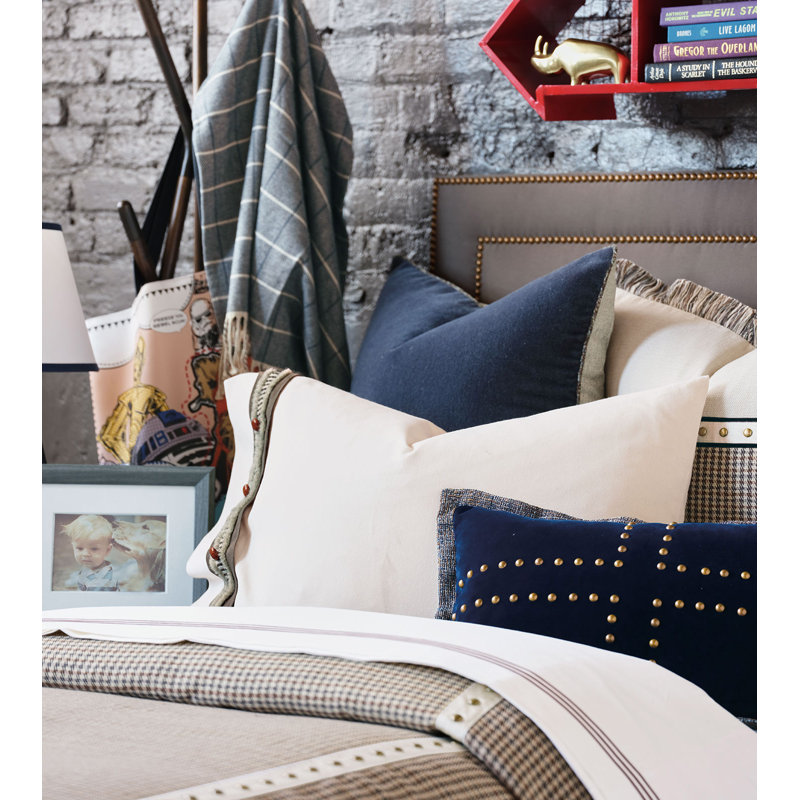 Neutral Bisque and Brown Fringed Square Acrylic Throw Pillow