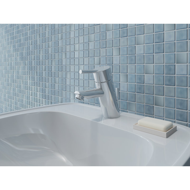 Sleek Olympia Single Hole Chrome Bathroom Faucet with Lever Handle