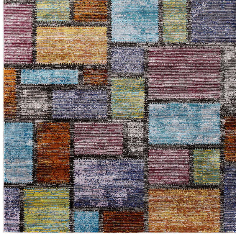 Nyssa Modern Abstract Geometric 4' x 6' Multicolor Area Rug