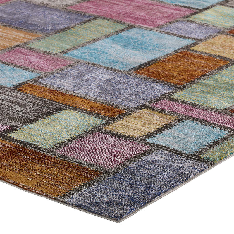 Nyssa Modern Abstract Geometric 4' x 6' Multicolor Area Rug