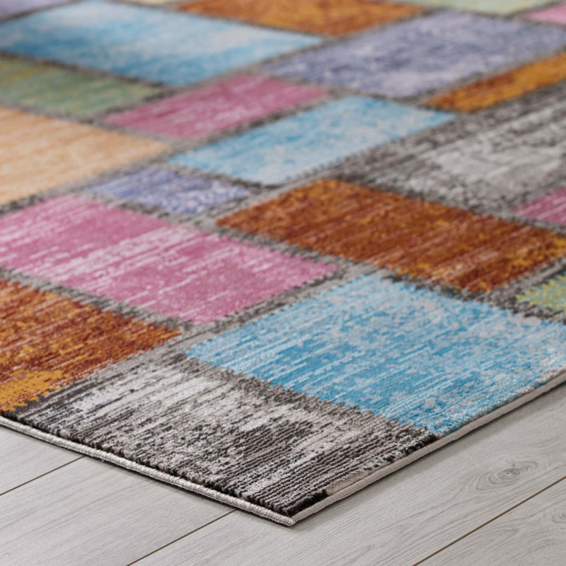 Nyssa Modern Abstract Geometric 4' x 6' Multicolor Area Rug