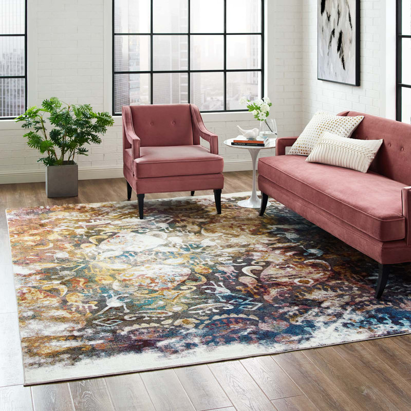 Jayla Multicolor Floral Synthetic 8' x 10' Area Rug