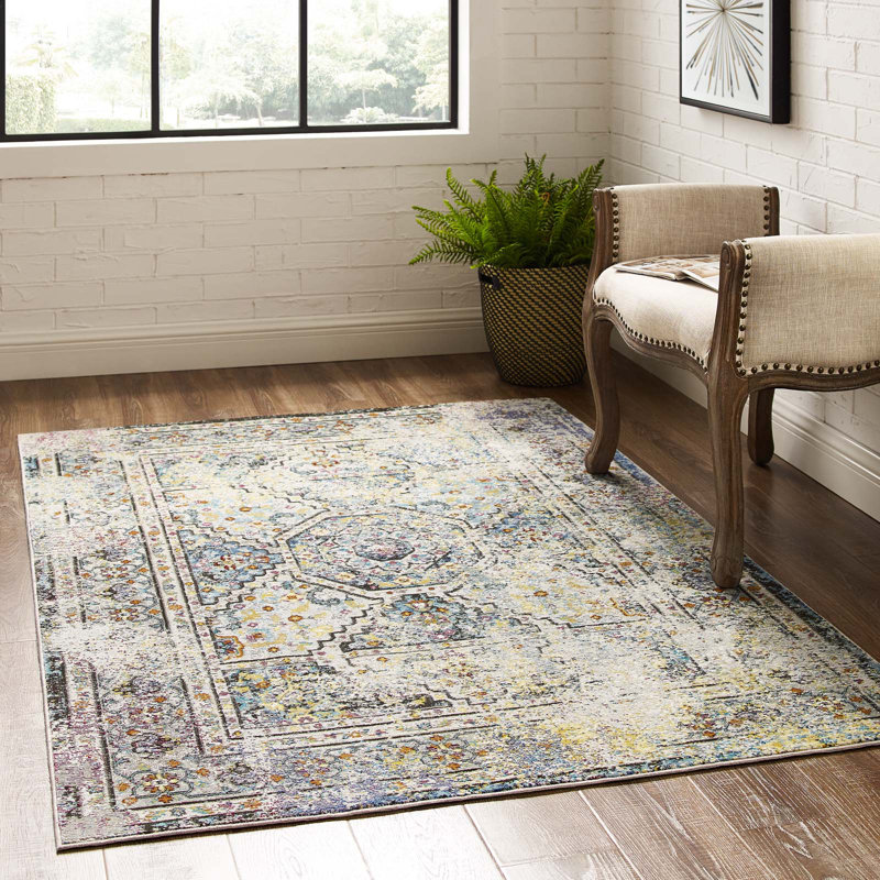 Multicolor Medallion 8' x 10' Synthetic Area Rug