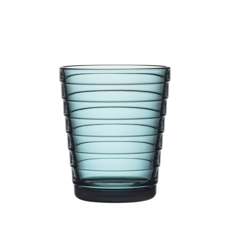 Water Green Recyclable Glass Tumblers, 7.75 oz, Set of 2