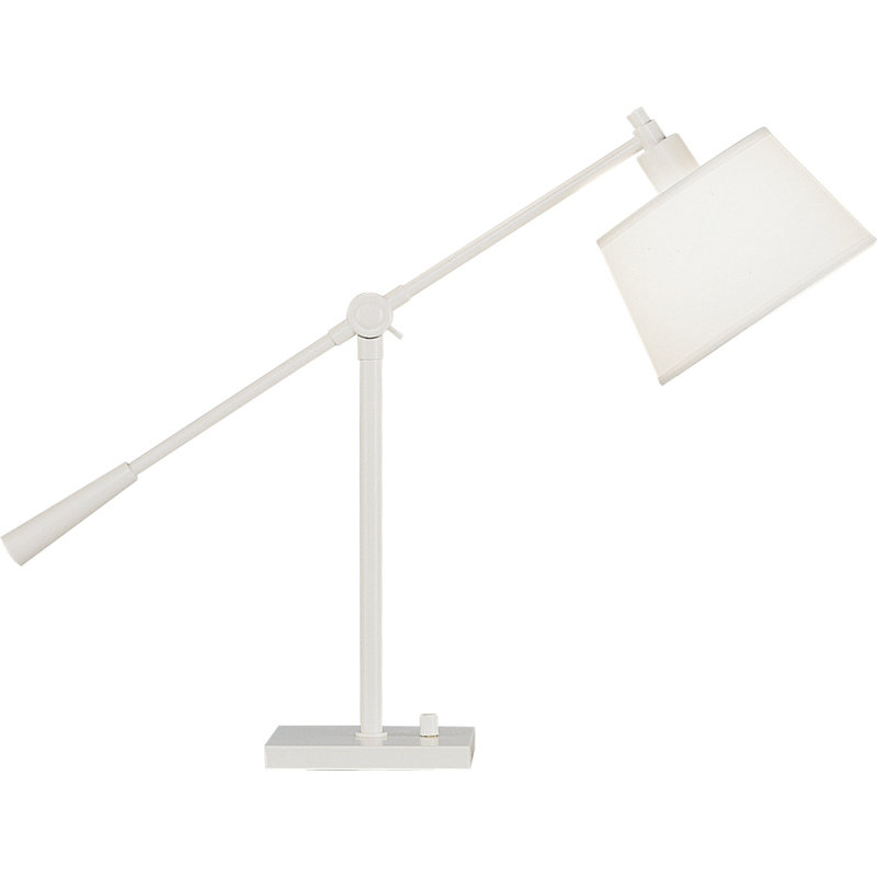 Stardust White Adjustable Metal Desk Lamp with Snowflake Shade