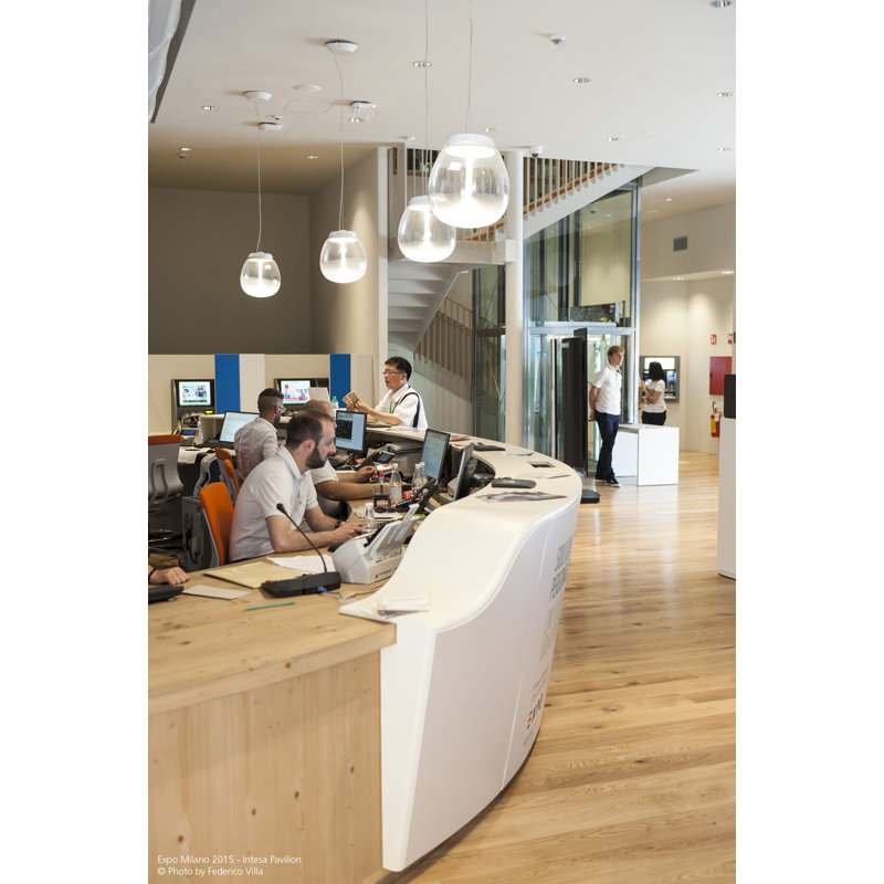 Medium White Glass LED Dimmable Pendant Light