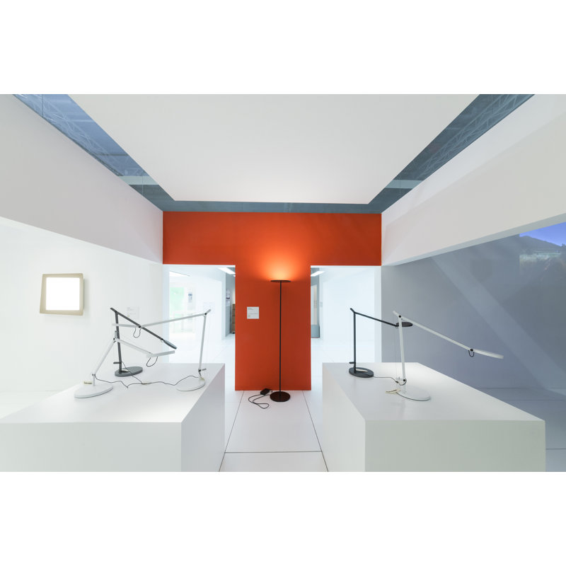 Athena Black LED Floor Lamp with Twin Discs