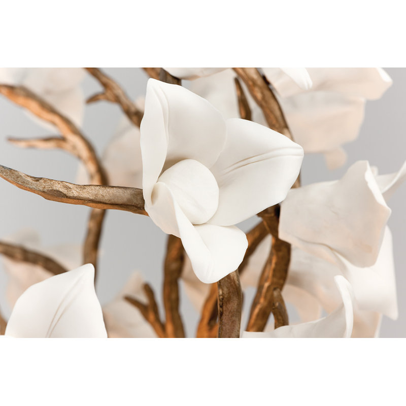 Rustic Silver Lily 6-Light Hand-Crafted Iron Chandelier