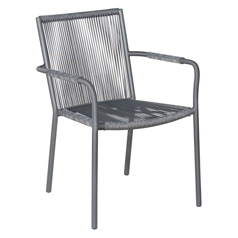 Archipelago Dark Gray Pebble Weave Outdoor Dining Armchair