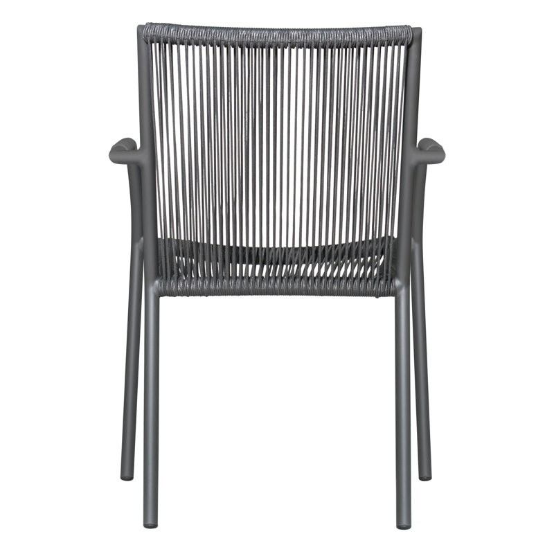 Archipelago Dark Gray Pebble Weave Outdoor Dining Armchair