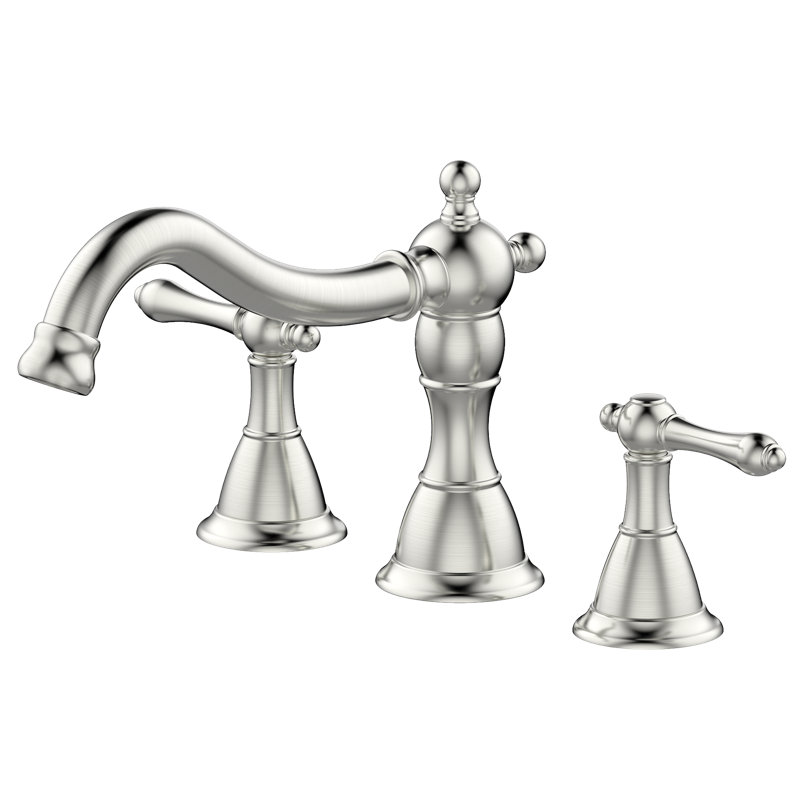 Brushed Nickel Double Handle High Arc Roman Tub Faucet