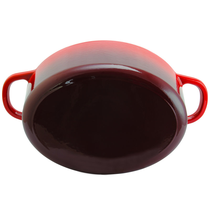 Scarlet Red 7 qt Enameled Cast Iron Oval Dutch Oven with Lid