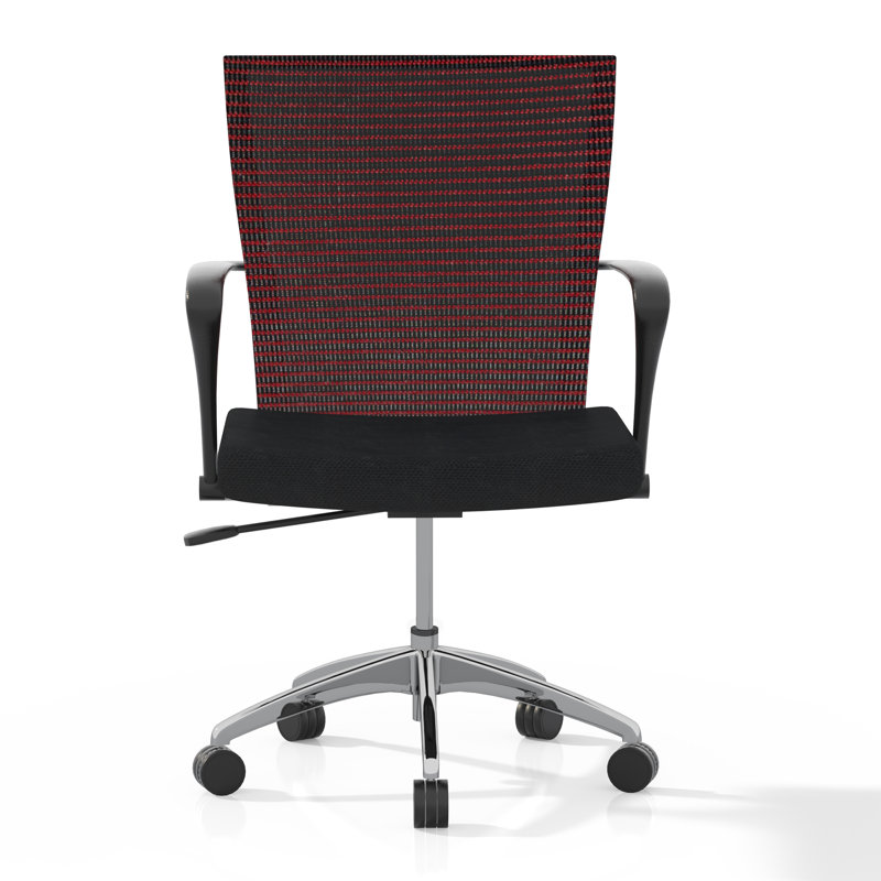 Ergonomic Black Mesh Fabric Task Chair with Fixed Arms