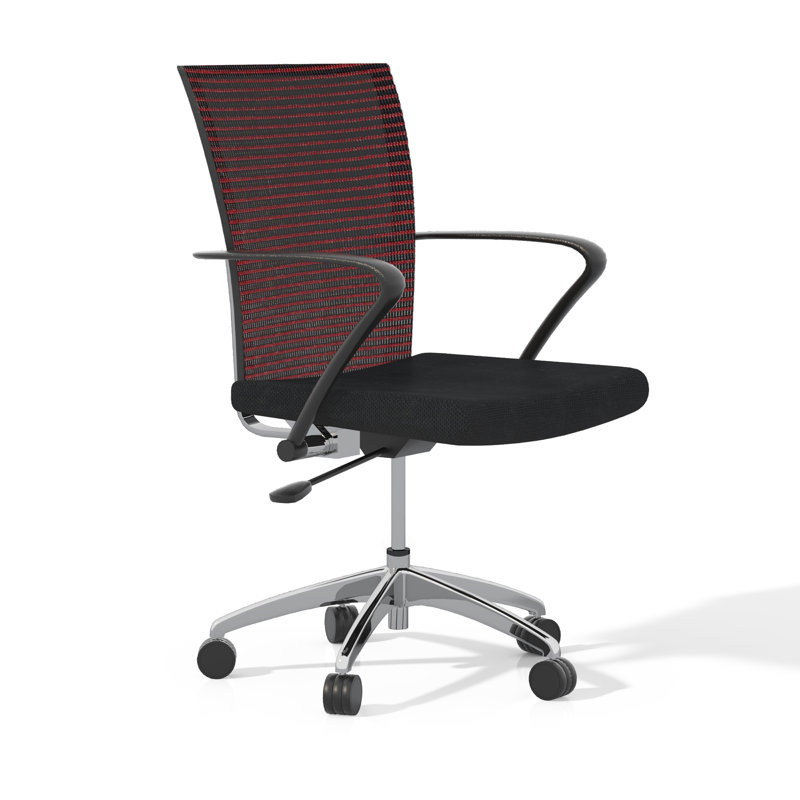 Ergonomic Black Mesh Fabric Task Chair with Fixed Arms