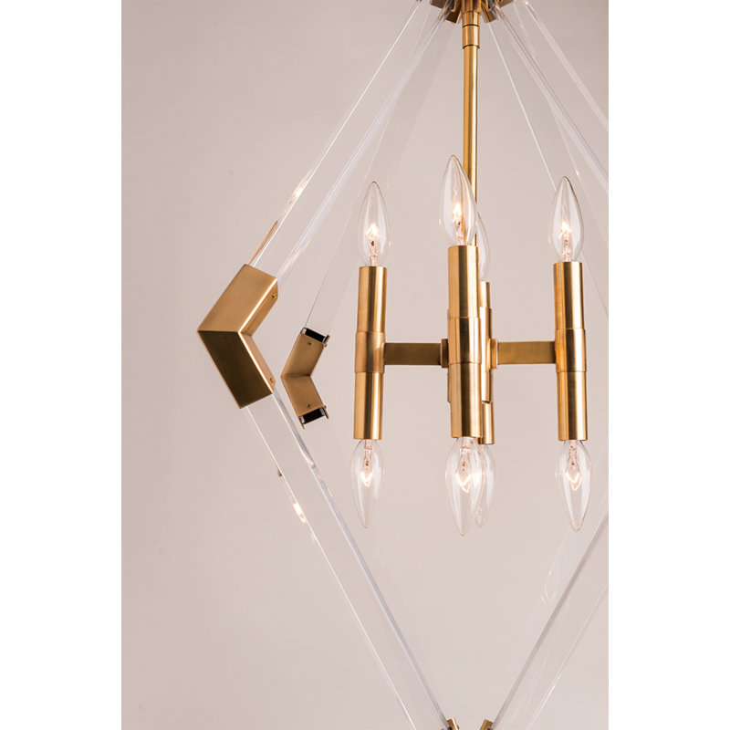 Lyons Aged Brass 8-Light LED Chandelier with Diamond Accents