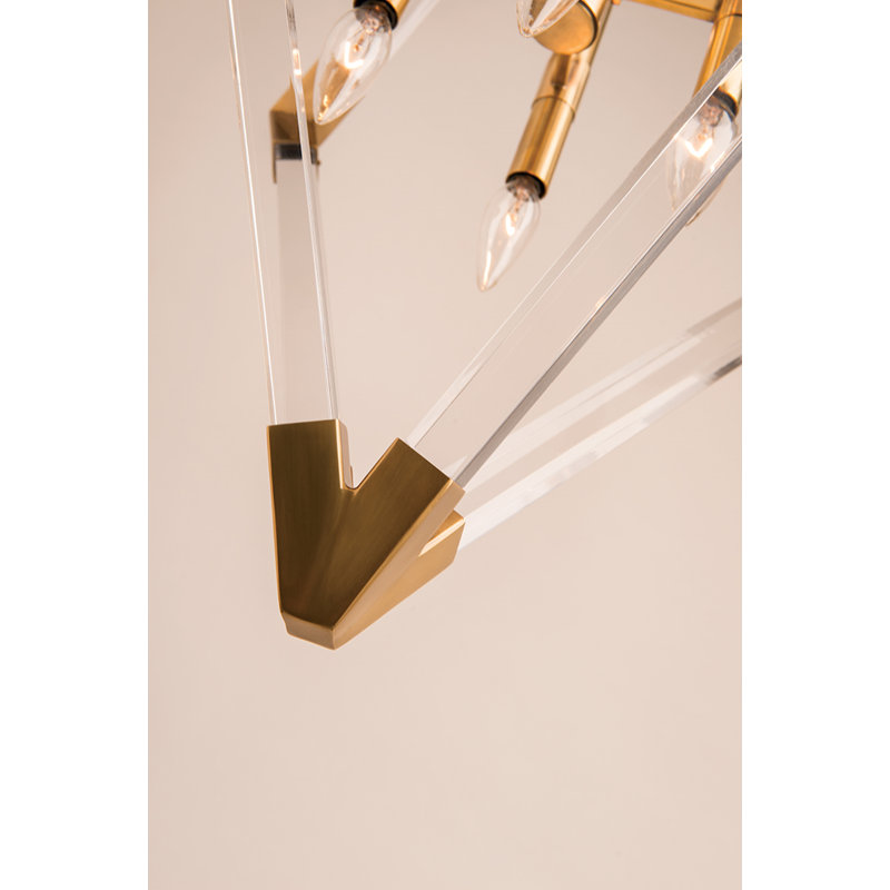 Lyons Aged Brass 8-Light LED Chandelier with Diamond Accents