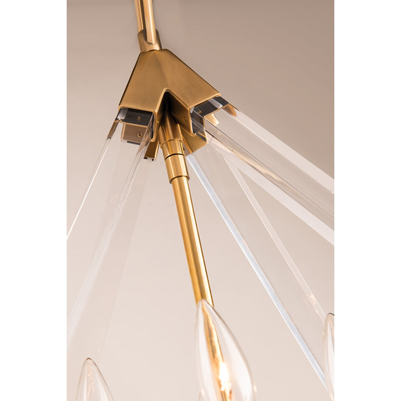 Lyons Aged Brass 8-Light LED Chandelier with Diamond Accents