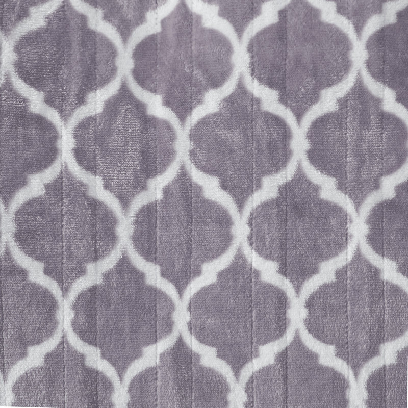 Lavender Electric Heated Ogee Oversized Throw Blanket