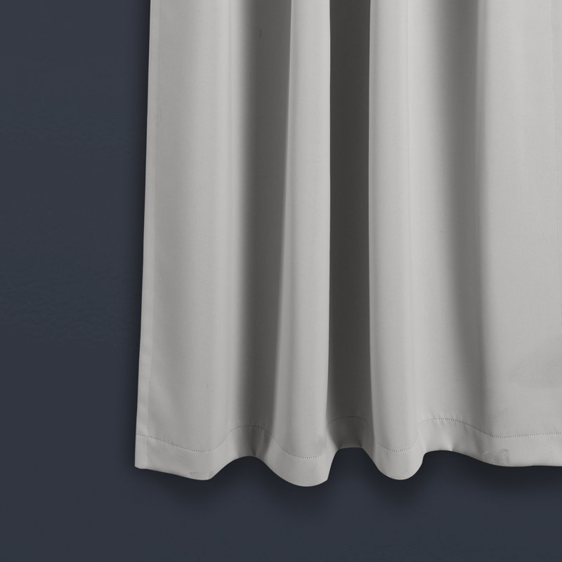 Light Gray Blackout Polyester Window Curtain Panels, 84" Length