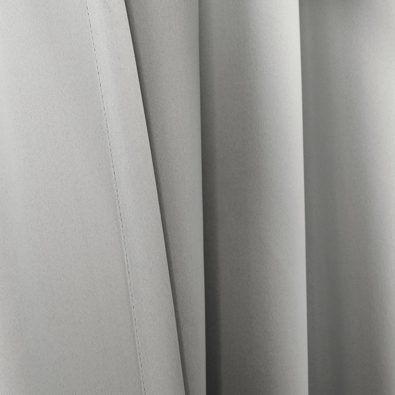 Light Gray Blackout Polyester Window Curtain Panels, 84" Length