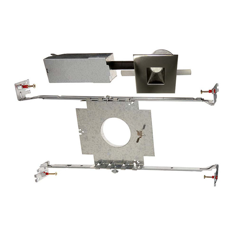 Sleek Gunmetal Square LED Recessed Downlight with Brushed Nickel Trim