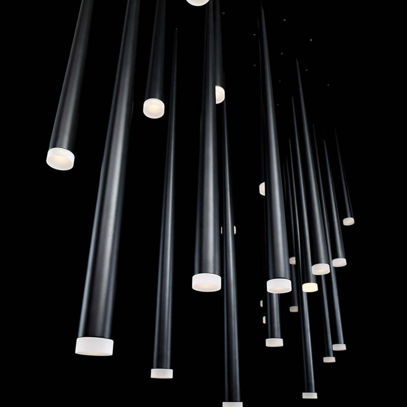 Cascade Black Frosted Glass 23-Light LED Pendant