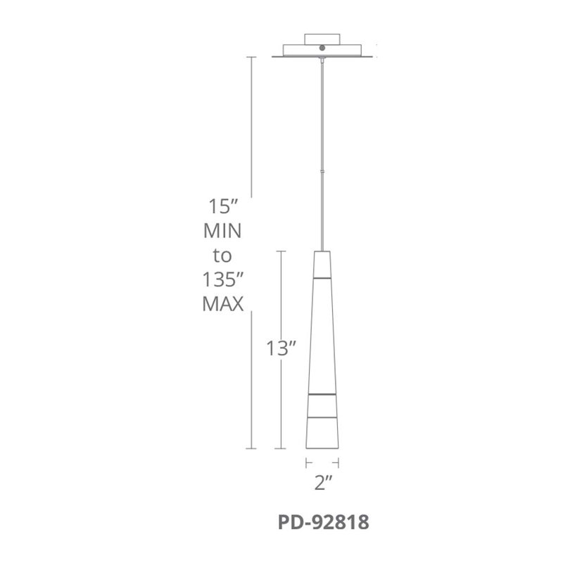 Padron Dark Walnut LED Pendant with Sanded White Acrylic Diffuser