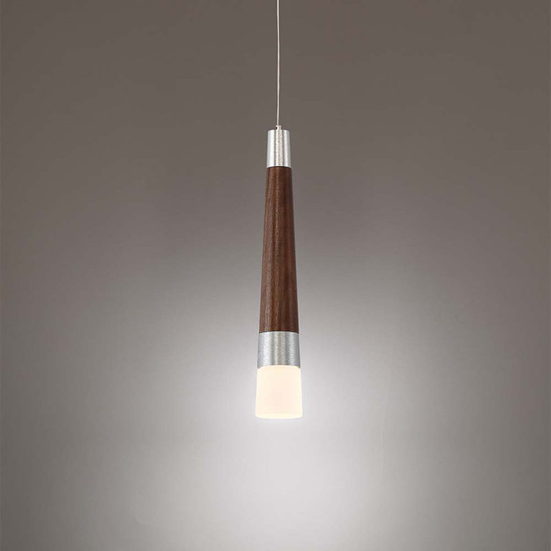 Padron Dark Walnut LED Pendant with Sanded White Acrylic Diffuser