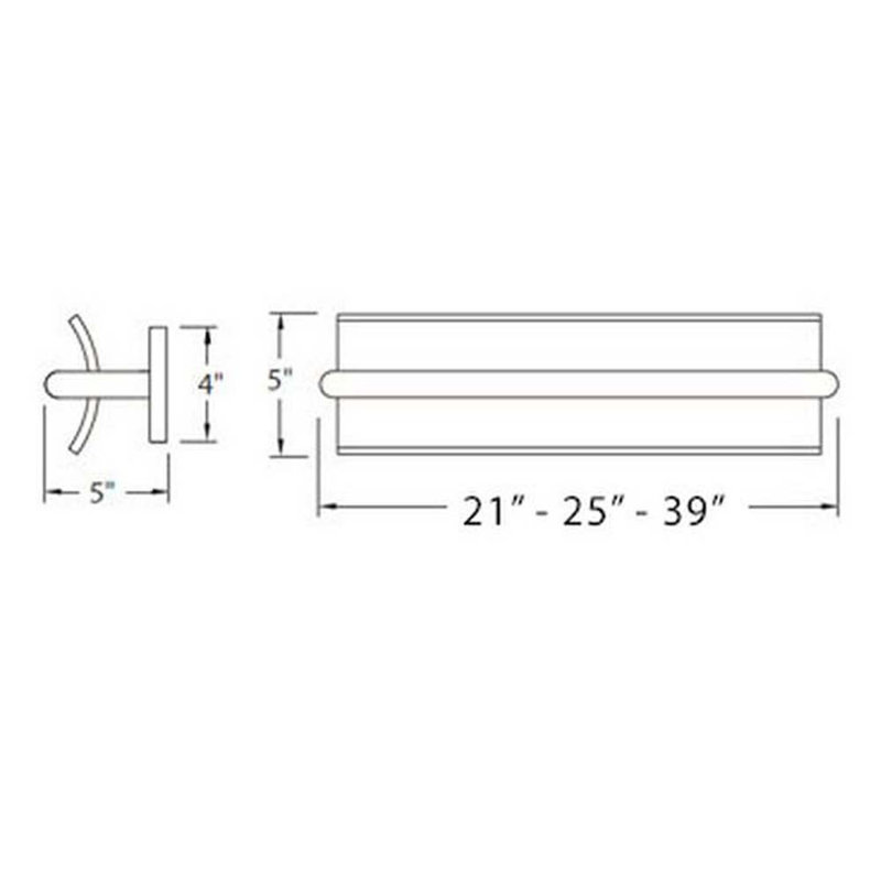 Vetri Brushed Aluminum 19" LED Outdoor Bath Bar with Clear Piastra Glass