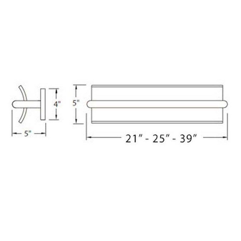 Vetri 23" LED Bath Vanity Light in Brushed Aluminum with Clear Piastra Glass