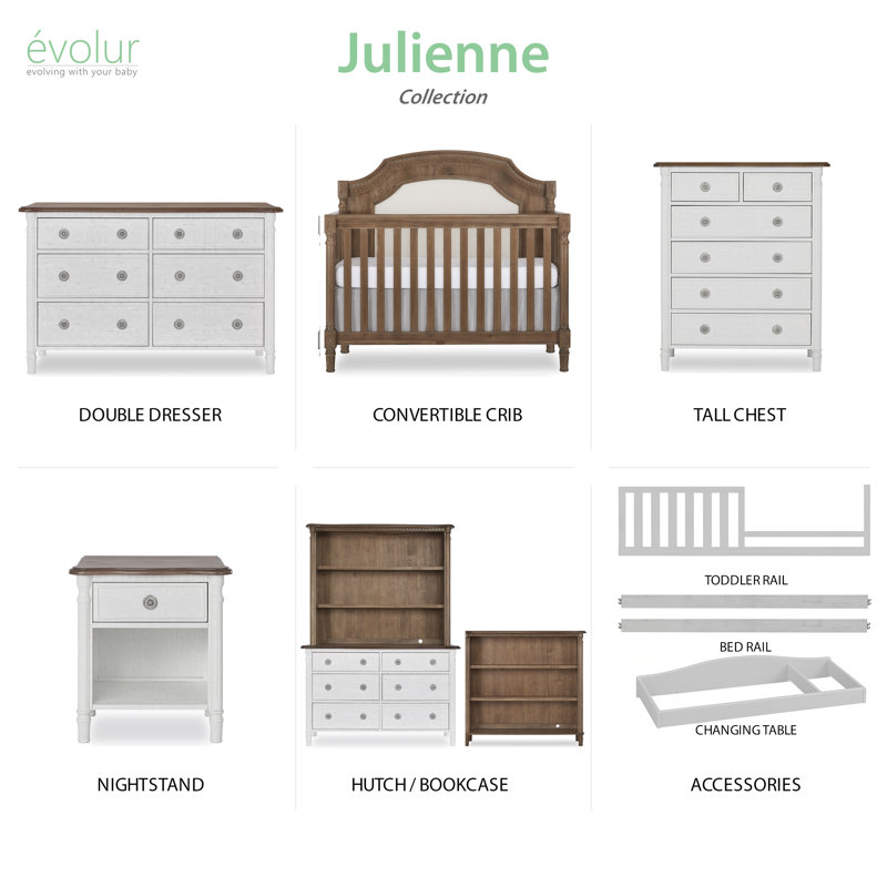 Julienne Artisan 6-Drawer Double Dresser in Toffee and Brush White