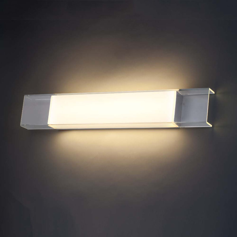 Sleek Chrome LED Vanity Light Bar with Clear Glass