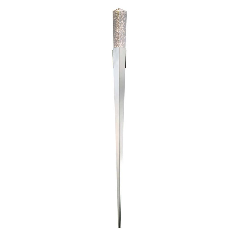 Elessar 70" Polished Nickel LED Wall Sconce with Clear Seeded Glass