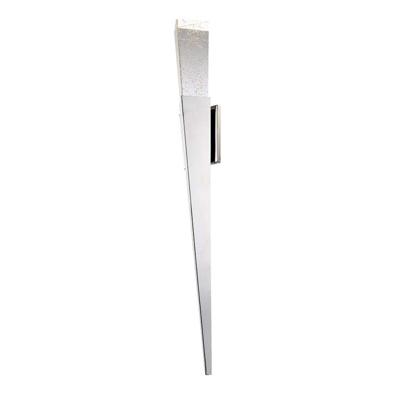 Polished Nickel LED Wall Sconce with Clear Seeded Glass