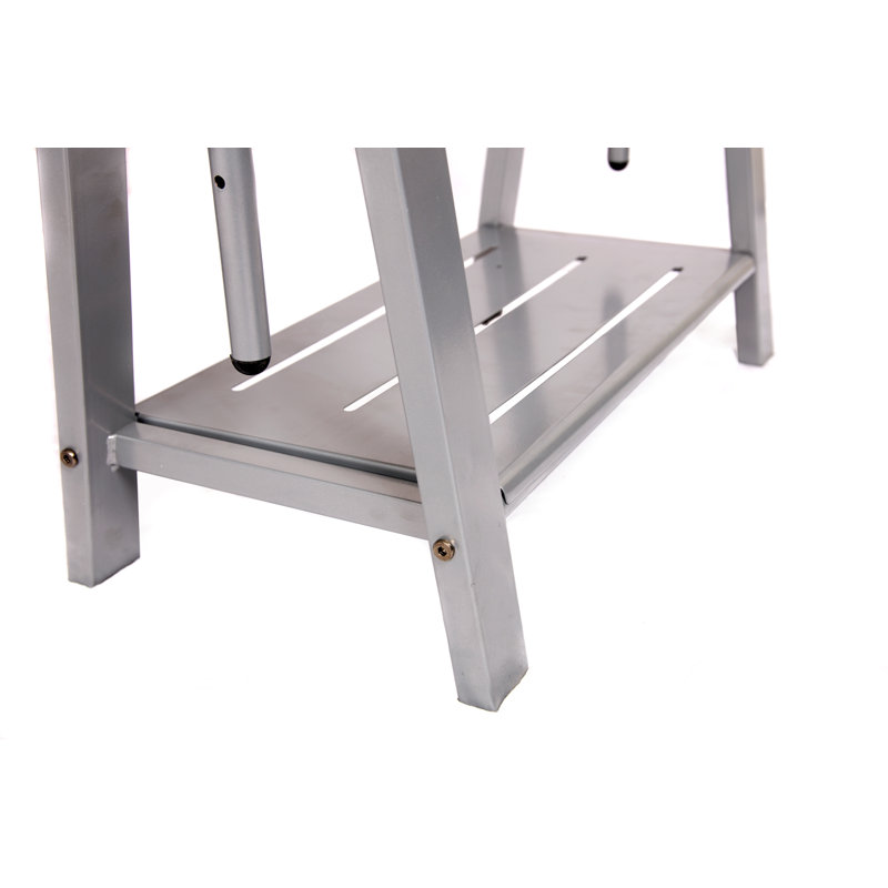 Adjustable Gray Solid Wood Standing Desk with Keyboard Tray