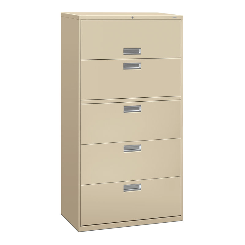Brigade 36" Putty 5-Drawer Lockable Legal Size Filing Cabinet