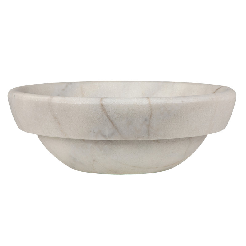Echo 17'' Honed White Marble Circular Bathroom Sink