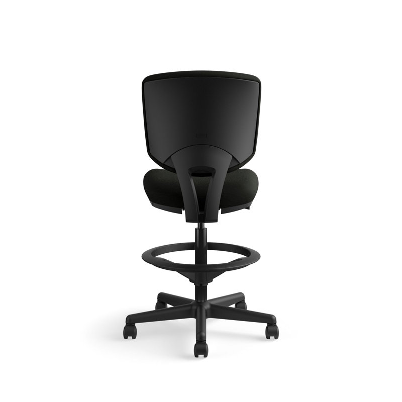 360° Swivel Black Leather Task Chair with Adjustable Arms