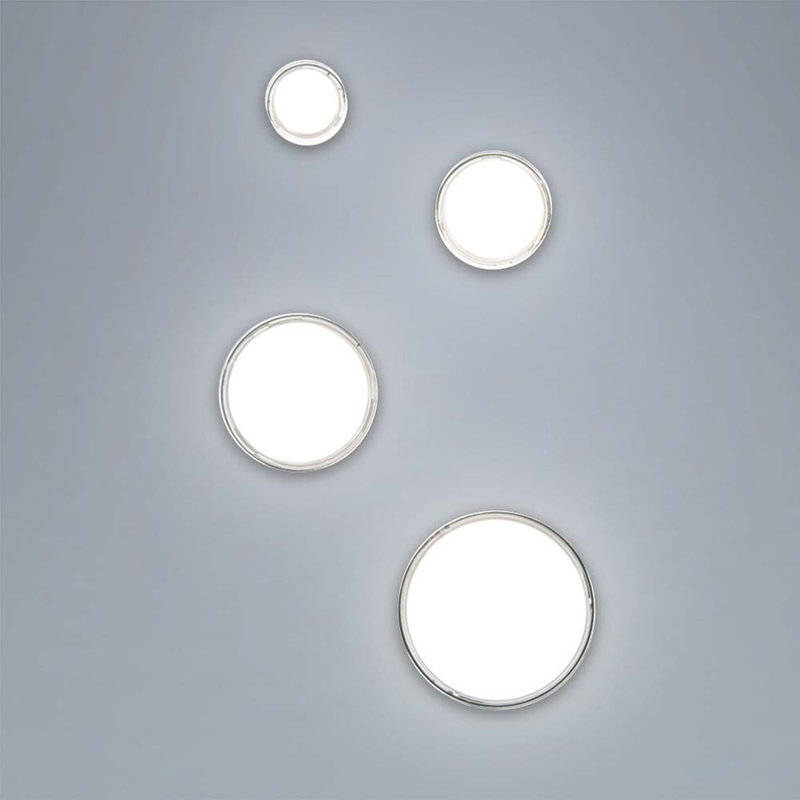 Modern 12" Silver Stainless Steel LED Flush Mount