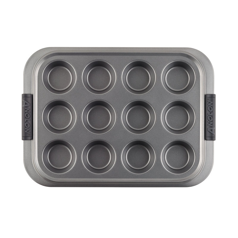 Graphite Nonstick 12-Cup Muffin Pan with Lid